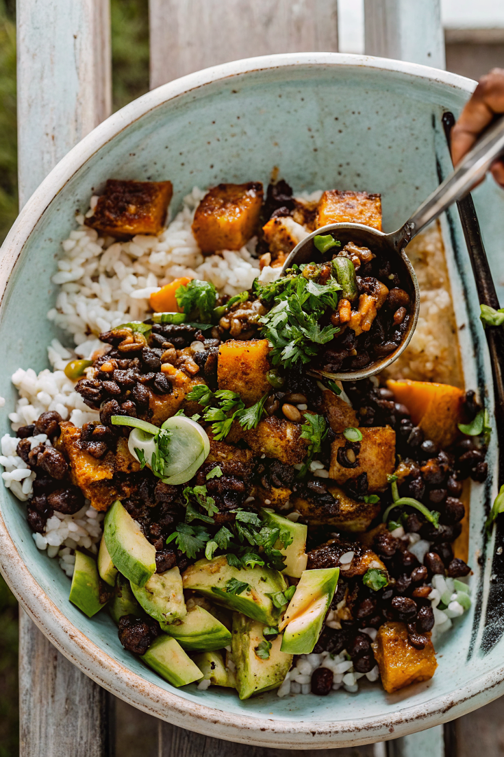 Smoky Paprika Butternut Squash & Black Bean Rice Bowl