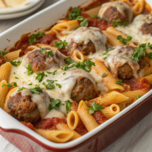 meatball pasta bake